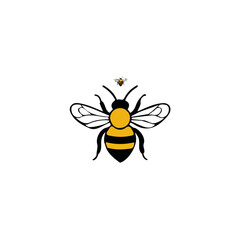  Simple flat 2D icon bee isolated on transparent background, vector, flat design, animation design, vector, flat design, animation design, simple flat 2D icon, minimalist design, clipart