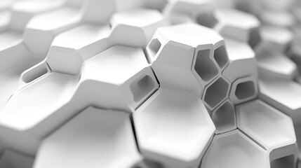 hexagonal scientific and technological materials 3d rendering