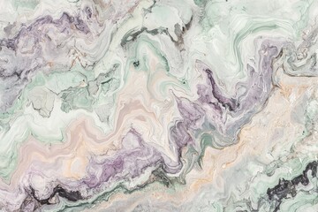 Naklejka premium Elegant Abstract Swirl of Green and Purple Marble Texture with Soft Shades and Fluid Patterns Ideal for Backgrounds and Artistic Projects