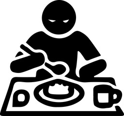illustration of man eating some food