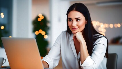 businesswoman working at home