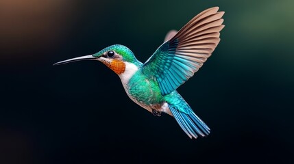 Fototapeta premium Vibrant Hummingbird in Flight Nature Photography Wildlife Bird