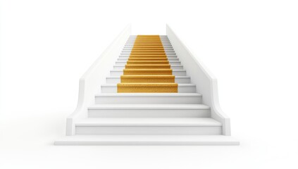 White Stairs with a Golden Path