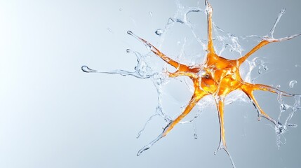 Fototapeta premium Abstract Orange Liquid Splash Water Burst Science Energy Innovation