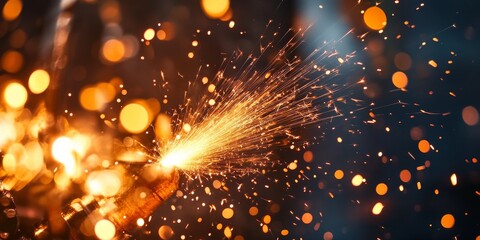 Naklejka premium Modern industrial technology, using laser cutting, milling, and plasma cutting to create precise metal designs.