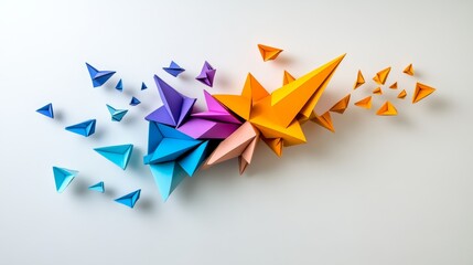 Abstract Colorful Origami Paper Geometry Design Creative Background