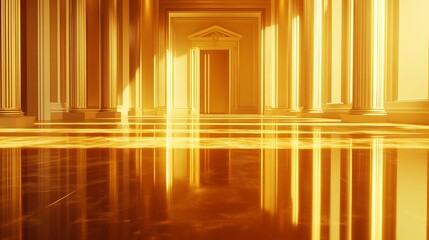 Obraz premium Rich golden background with a smooth reflective finish