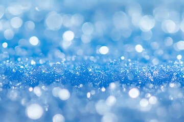 Fototapeta premium Icy blue background with softly glowing winter snowflakes