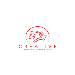 Horse Logo. horse head. Horse looks content Graphic Icon vector design 