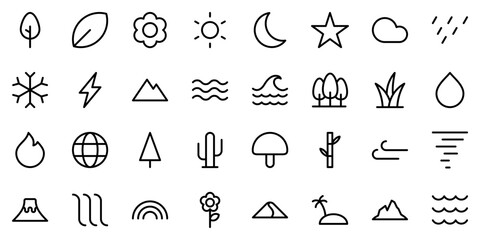 simple nature icon set