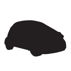 Silhouette of Compact city car icon. Front View. Vector illustration