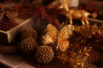 Holiday Decor with Berries and Pinecones for Warm, Natural, and Rustic Christmas Ambiance