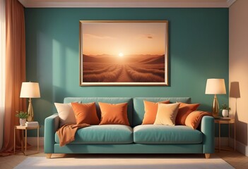 Photo modern style interior room 3d illustration