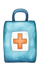 A colorful medical kit, symbolizing health and wellness. Perfect for healthcare, first aid, and emergency preparedness themes.