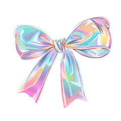 Simple flat 2D icon Rainbow-colored bow isolated on transparent background, vector, flat design, animation design, vector, flat design, animation design, simple flat 2D icon, Multicolored, clipart