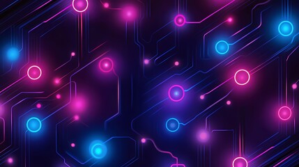 Obraz premium High tech glowing circuits forming geometric patterns