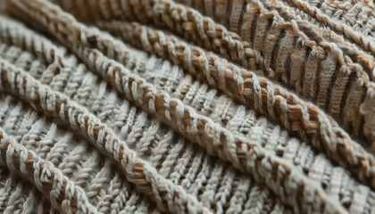 Intricate patterns of a hand-knit blanket beautifully displayed in natural light