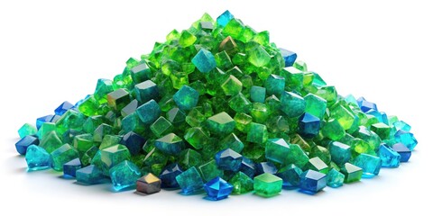 Fototapeta premium Realistic 3D Illustration of Potassium Chloride on White Background - Panoramic View for Scientific and Educational Use