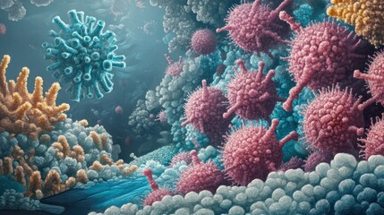 Obraz premium Microscopic World of Viruses