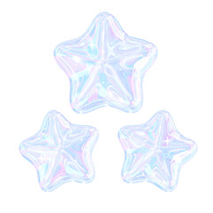3D Glossy Blue Crystal Princess Stickers © Monica's 