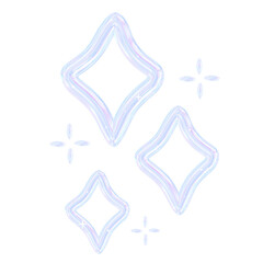 Obraz premium 3D Glossy Blue Crystal Princess Stickers