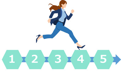 目標達成へのロードマップのイラスト