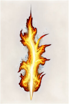 Explosive fireball effect with bright orange and yellow flames, intended for action or battle games, intense and dramatic with fast movement, transparent background, perfect for impact visuals or atta
