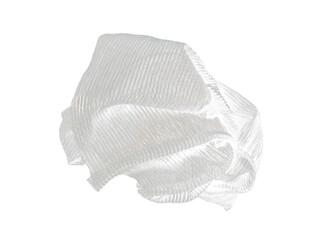 Silver drape fabric flying in curve shape, Piece of textile Silver drape fabric throw fall in air. Black background isolated motion blur