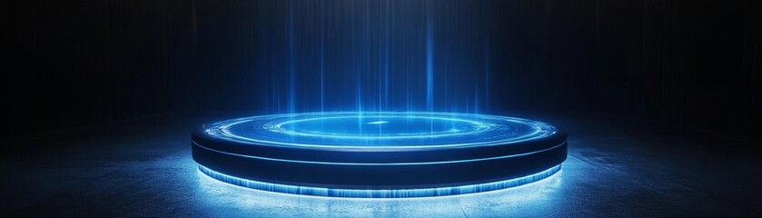Discover how a futuristic circular platform transforms digital experiences with mesmerizing light effects