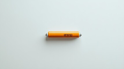 Alkaline battery lying flat on a white background with clear brand details and voltage.