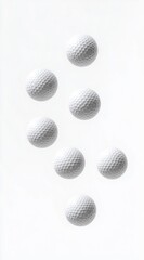 Fototapeta premium Golf balls falling through the air, showcasing a dynamic descent during a sunny afternoon