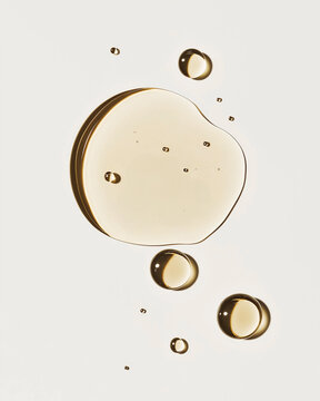 Flat lay essence oil with drops against white background_cosmetic images