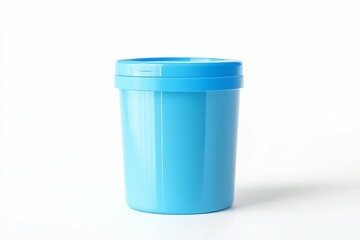 A blue, plastic, lidded tumbler.