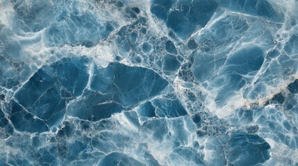 Obraz premium A beautiful marble pattern with various blue tones and gentle white veins, creating an ocean-like flow and texture