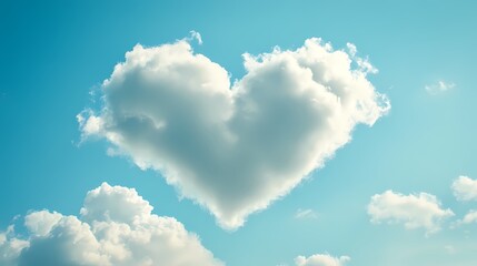 Digital technology blue sky heart cloud illustration poster background