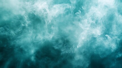 Fototapeta premium Light turquoise background with light smoke wisps and a soft shine