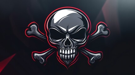 Red Skull with Crossbones