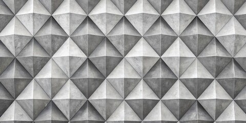 Obraz premium Geometric Concrete Wall Abstract Texture of Interlocking Grey Triangles