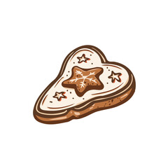 Simple flat 2D icon Christmas gingerbread set isolated on transparent background, vector, flat design, animation design, vector, flat design, animation design, simple flat 2D icon, clipart