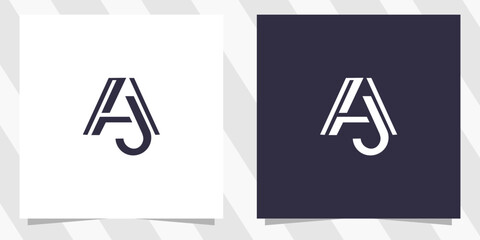 letter aj ja logo design vector