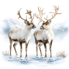 Christmas scene in cozy snowy winter Decorative lighting and charming elements to create a warm and magical atmosphere.