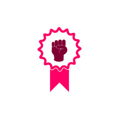 Fist feminism related icons image isolated on white background.