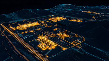 
An underground gas storage map showing key storage sites and pipelines used to store and transport natural gas to various markets