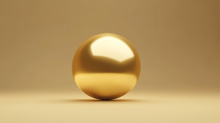 A gold sphere on a yellow background.