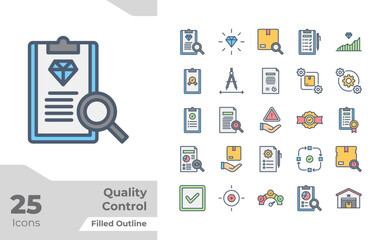 Quality Control Filled Color Icons