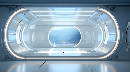 Obraz premium Digital technology white future space channel poster background