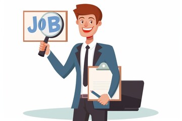 Businessman Examines Job Opportunities