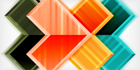 Arrow symbols created with 3d effects and line texture geometric abstract background