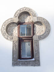 Carved window at Sinaia Monastery,  Romania