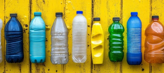 Plastic Bottles on Conveyor Belt in Industrial Recycling Facility